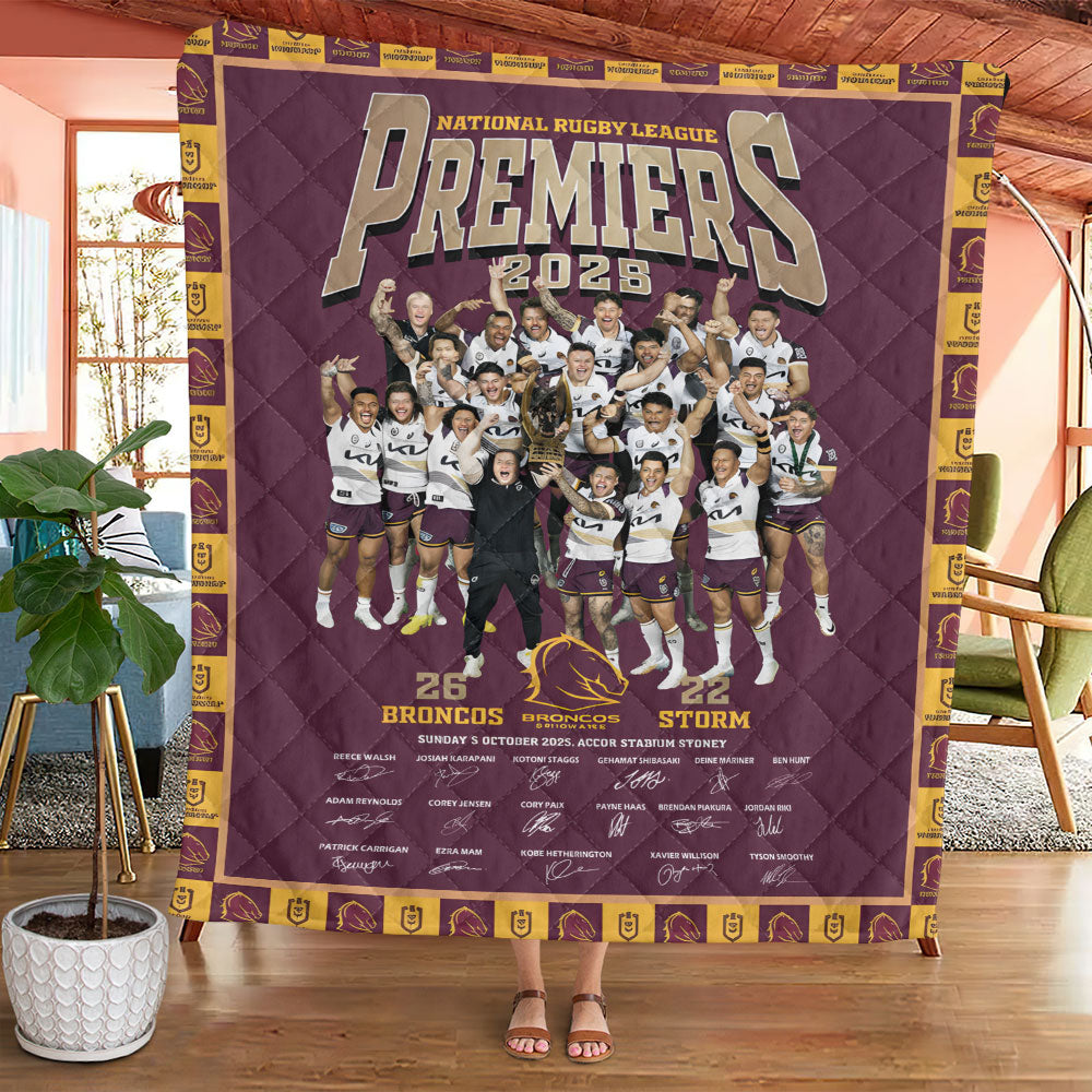 Brisbane Broncos Premiers 2025 Quilt Blanket – TANTN17312