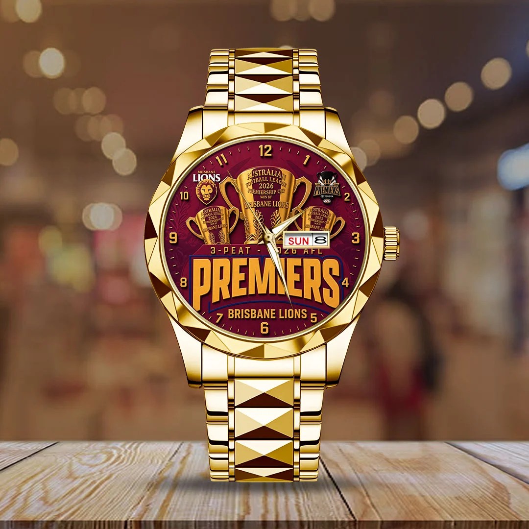 Brisbane Lions 2026 AFL Premiers Alloy Luxury Quartz Watch – TMTHU9603
