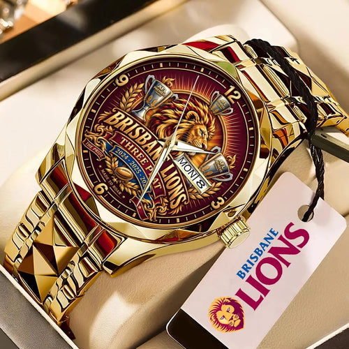Brisbane Lions 2026 AFL Premiers Alloy Luxury Quartz Watch – TMTHU9810