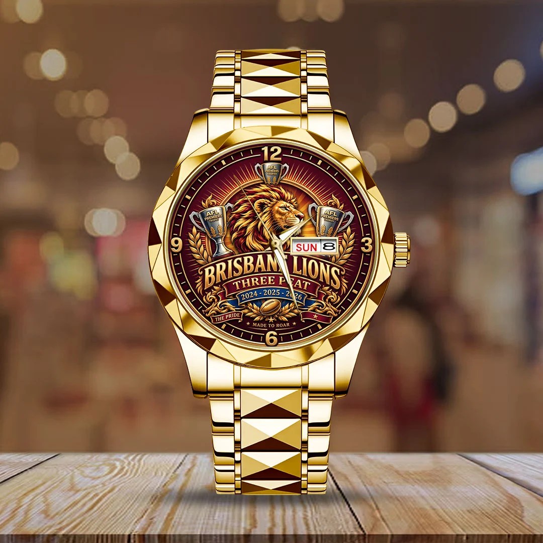 Brisbane Lions 2026 AFL Premiers Alloy Luxury Quartz Watch – TMTHU9810