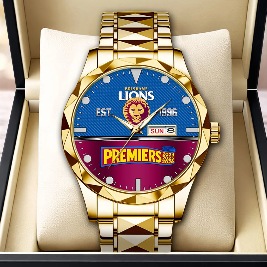 Brisbane Lions 2026 AFL Premiers Alloy Luxury Quartz Watch – HOATT21405