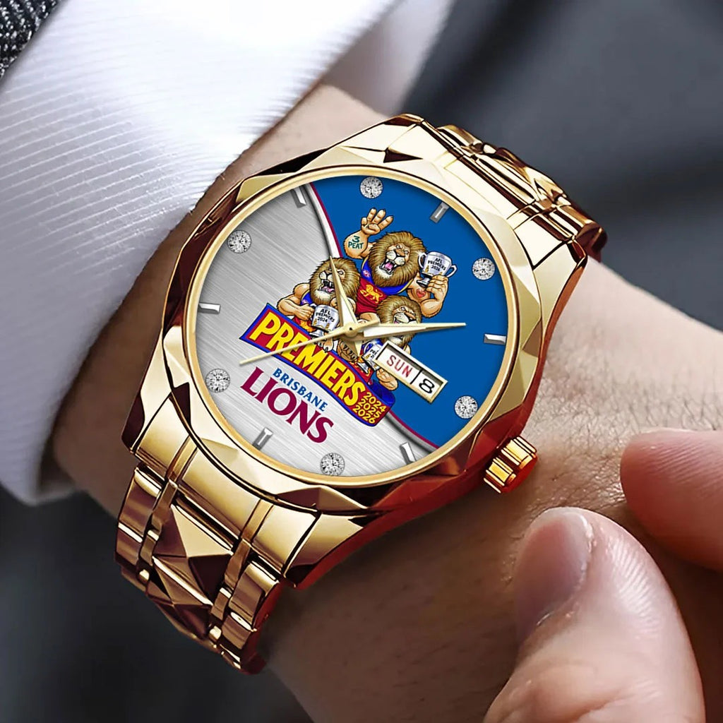 Brisbane Lions 2026 AFL Premiers Alloy Luxury Quartz Watch – HOATT21404