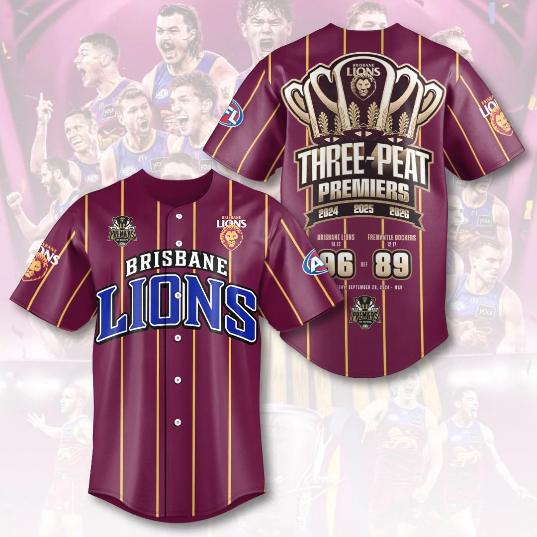 Brisbane Lions 2026 AFL Premiers Baseball Jersey – HOATT21335