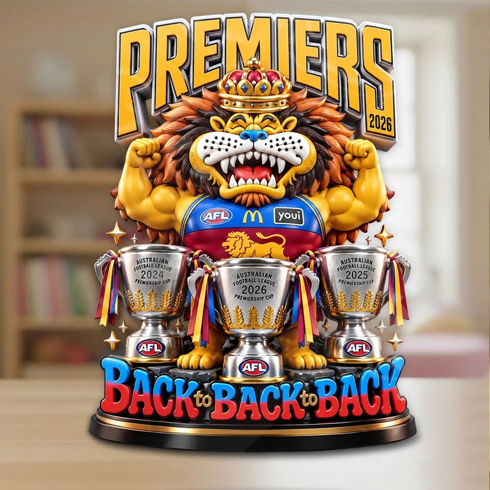 Brisbane Lions 2026 AFL Premiers Custom Shape Acrylic Plaque – TANTN25846