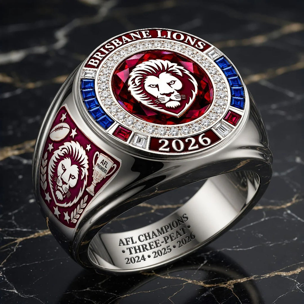 Brisbane Lions 2026 AFL Premiers 3D Engraved Ring – HOATT21327