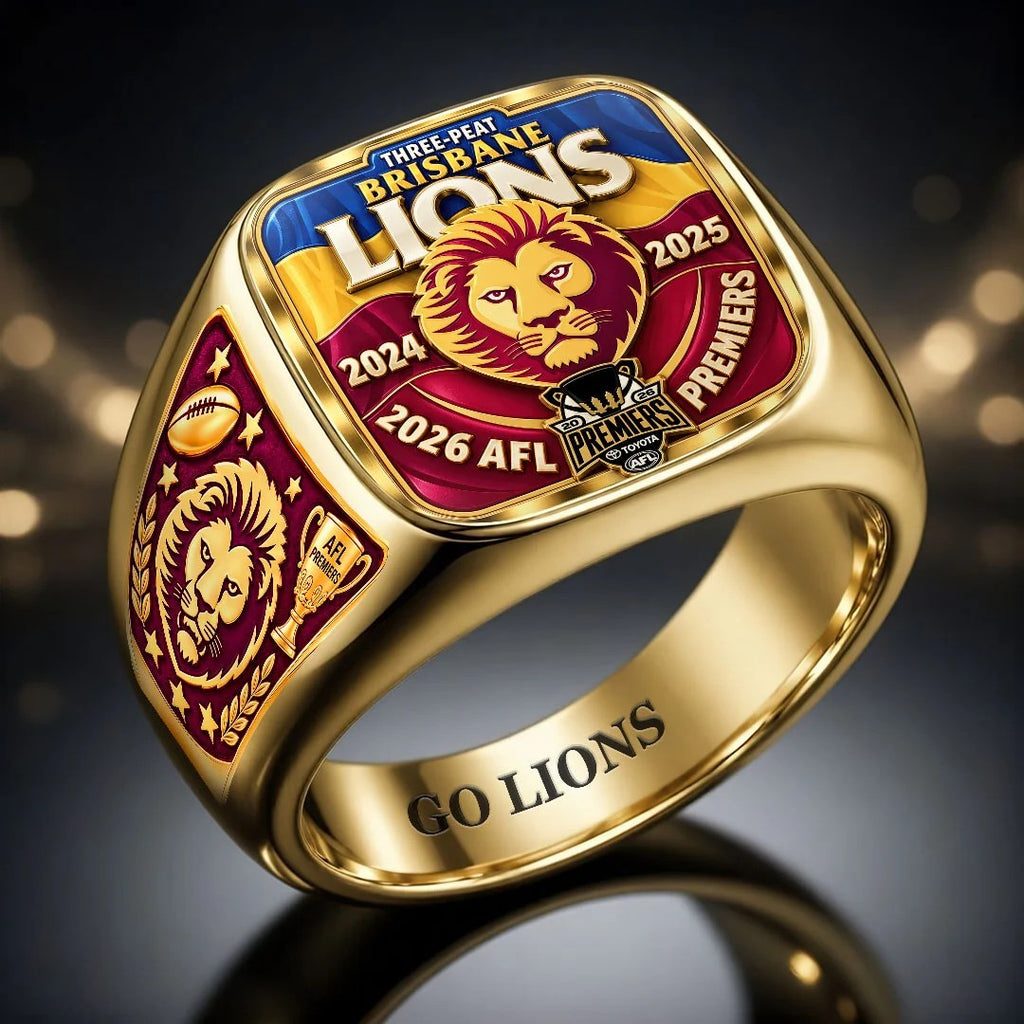 Brisbane Lions 2026 AFL Premiers 3D Engraved Ring – HOATT21328