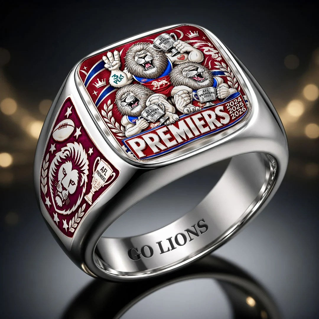 Brisbane Lions 2026 AFL Premiers 3D Engraved Ring – HOATT21329