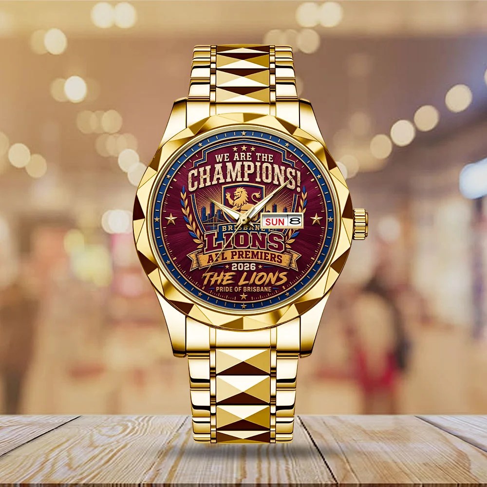 Brisbane Lions 2026 AFL Premiers Alloy Luxury Quartz Watch – TMTHU9643