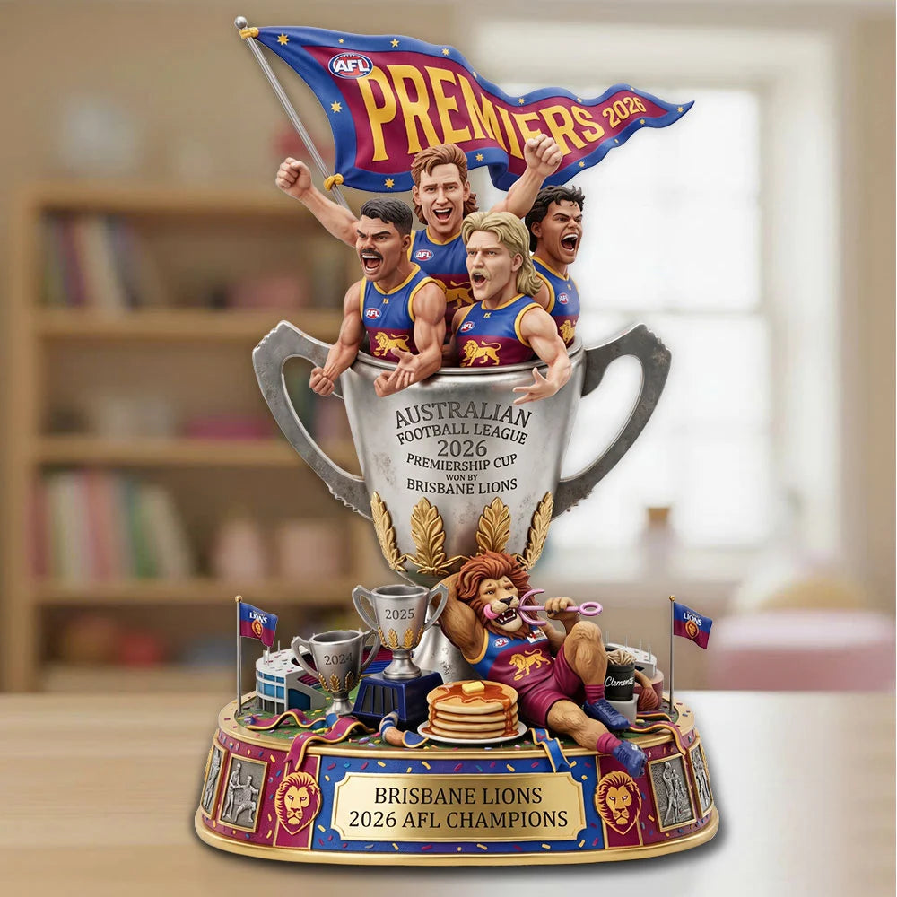 Brisbane Lions 2026 AFL Premiers Custom Shape Acrylic Plaque – TMTHU9587