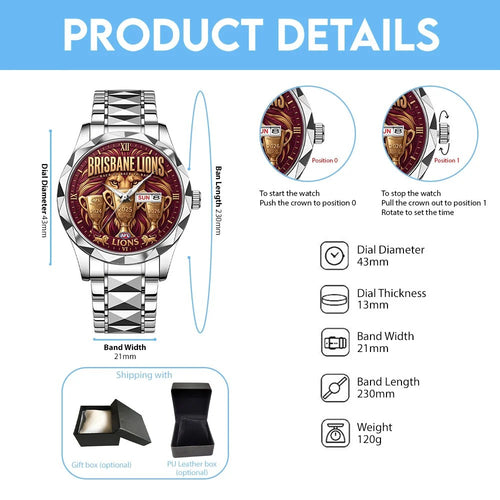 Brisbane Lions Threepeat Premiers Alloy Luxury Quartz Watch – TMTHU9585