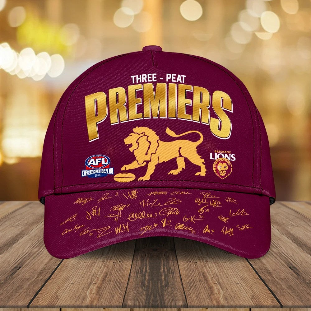 Brisbane Lions Threepeat Premiers Classic Cap – TMTHU10007