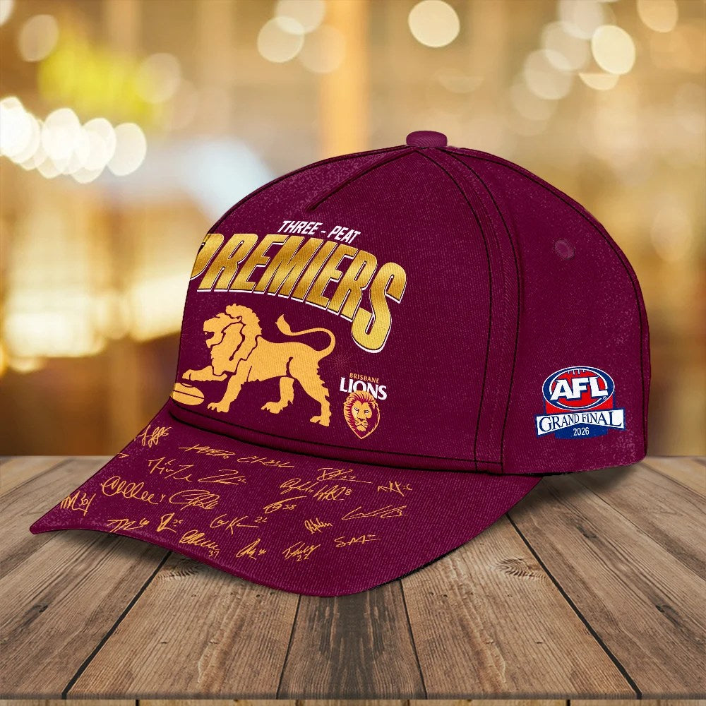 Brisbane Lions Threepeat Premiers Classic Cap – TMTHU10007