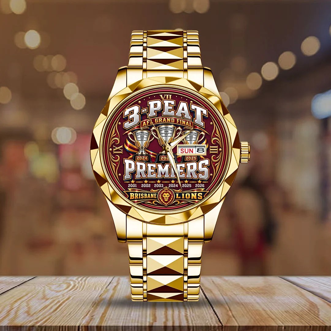 Brisbane Lions Threepeat Premiers Alloy Luxury Quartz Watch – TMTHU9644