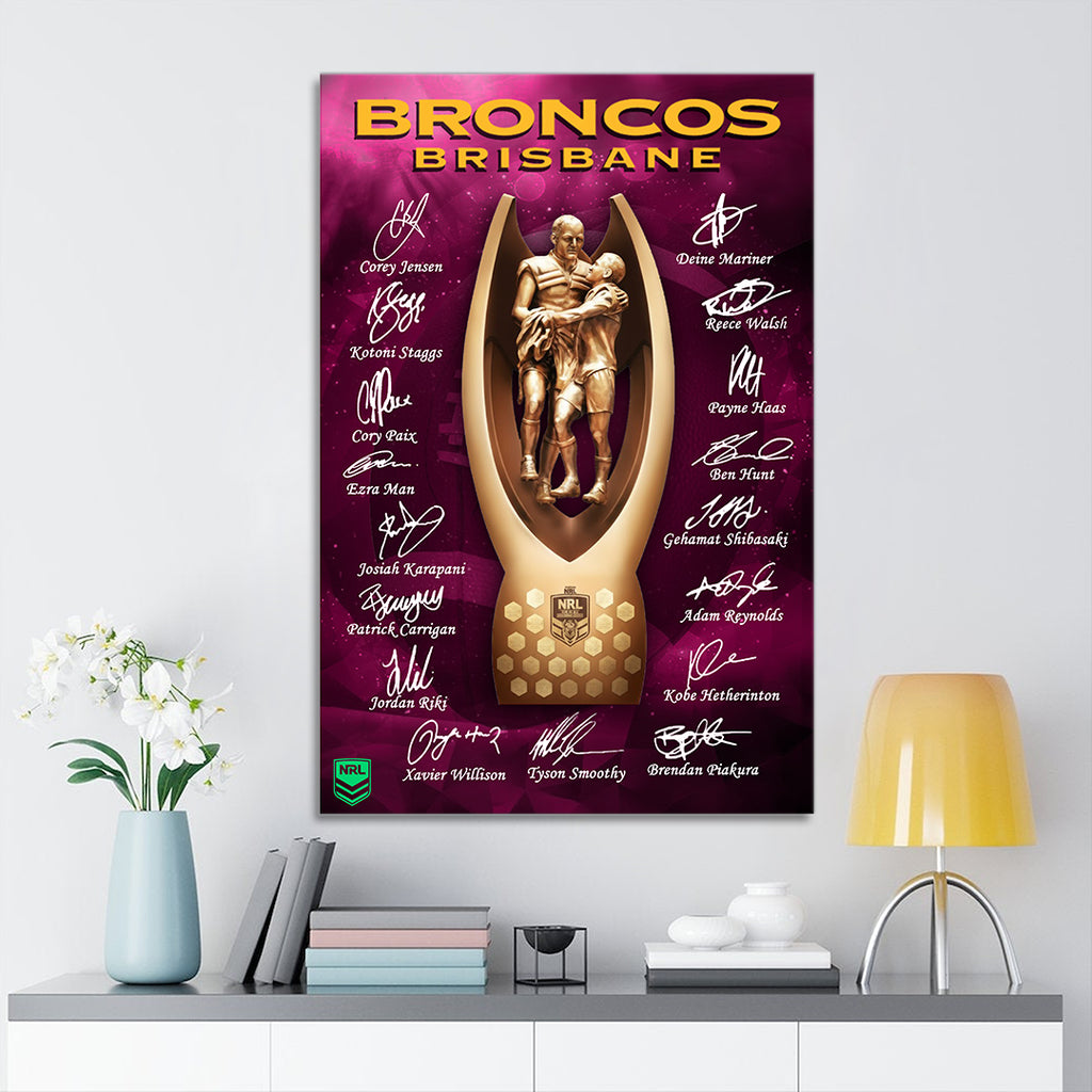 Brisbane Broncos Rectangle Canvas With Inner Frame – TMTHU3676