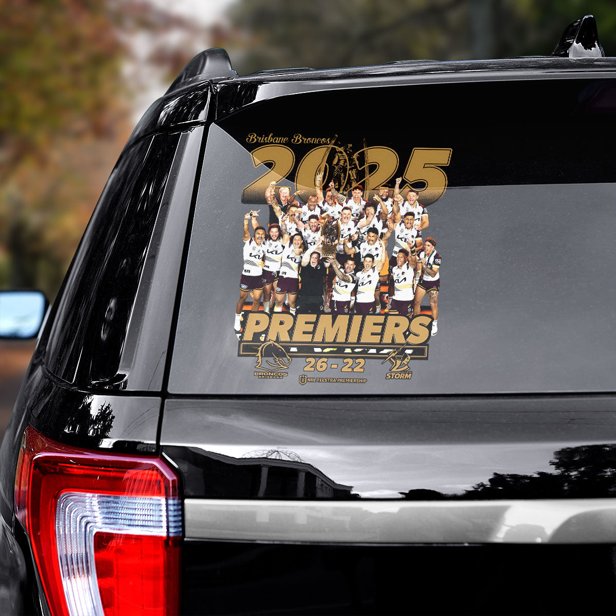 Brisbane Broncos 2025 NRL Premiers 3D Car Sticker – HOATT14008