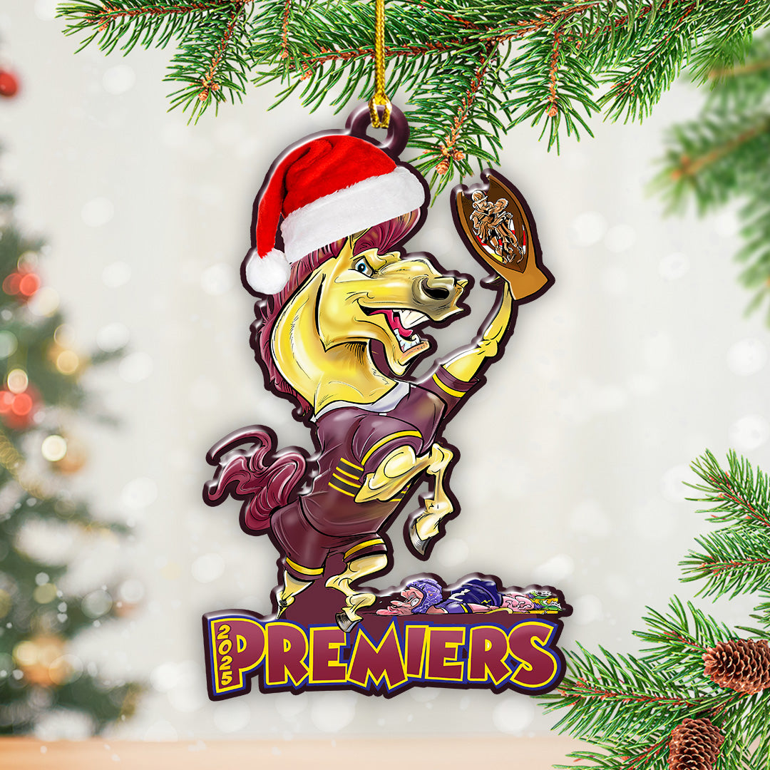 Brisbane Broncos 2025 Premiership Custom Shape 2-sided Acrylic Ornament – TANTN17533