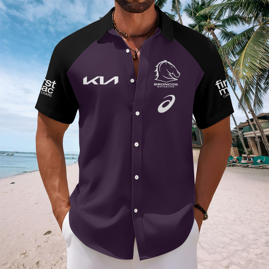 Brisbane Broncos 2025 Premiership Short Sleeve Button-Down Shirt – TANTN17707