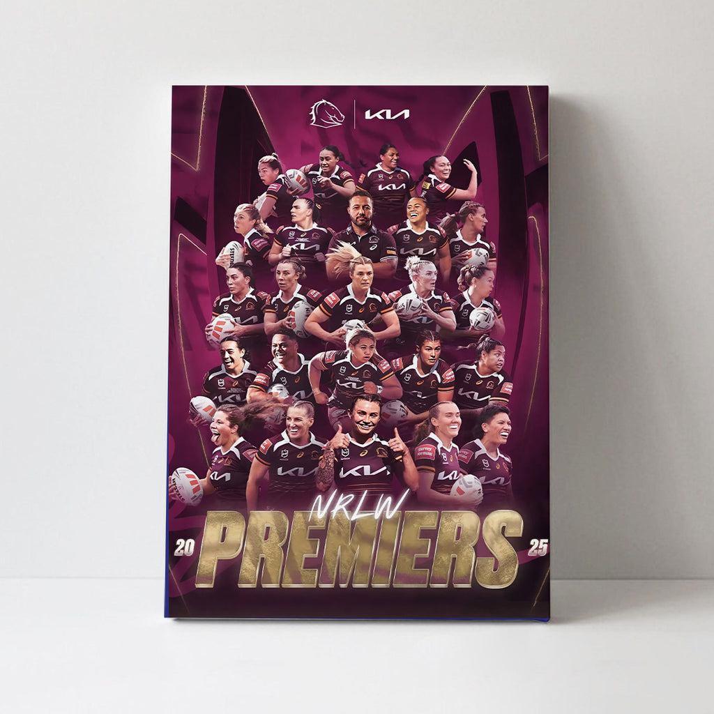 Brisbane Broncos Premiers 2025 Rectangle Canvas With Inner Frame – TANTN17895