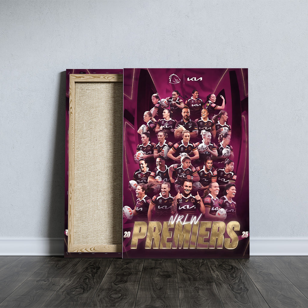 Brisbane Broncos Premiers 2025 Rectangle Canvas With Inner Frame – TANTN17895
