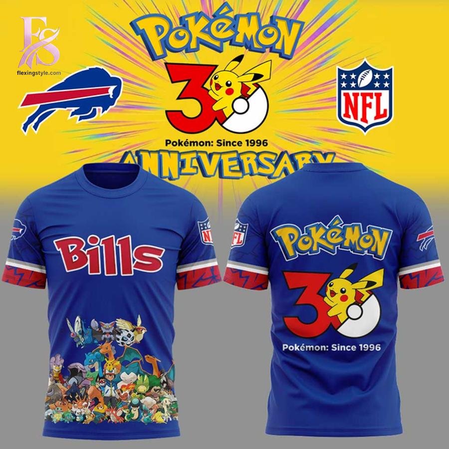 Buffalo Bills Pokemon 30th Anniversary Hoodie