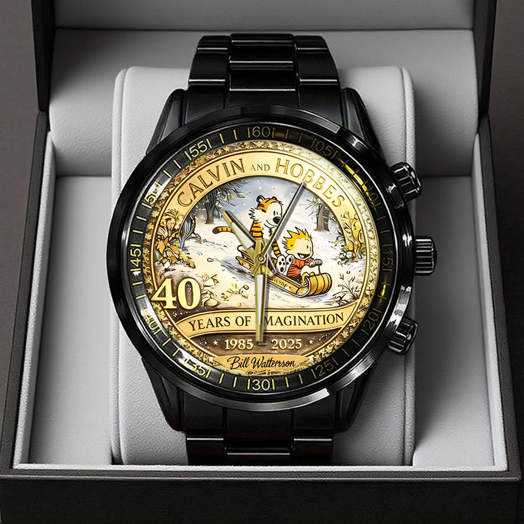 Calvin & Hobbes 40th Anniversary Black Stainless Steel Watch – TANTN20178