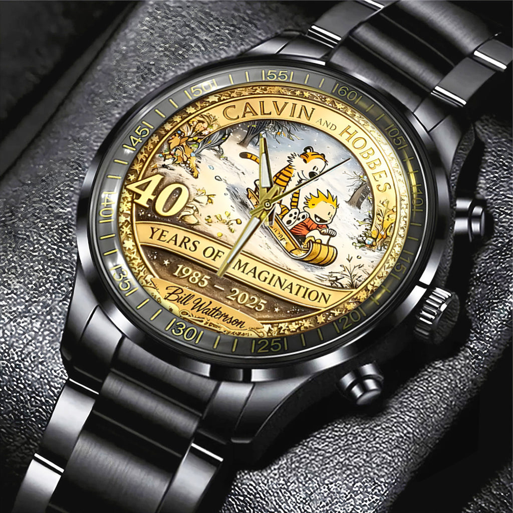 Calvin & Hobbes 40th Anniversary Black Stainless Steel Watch – TANTN20178