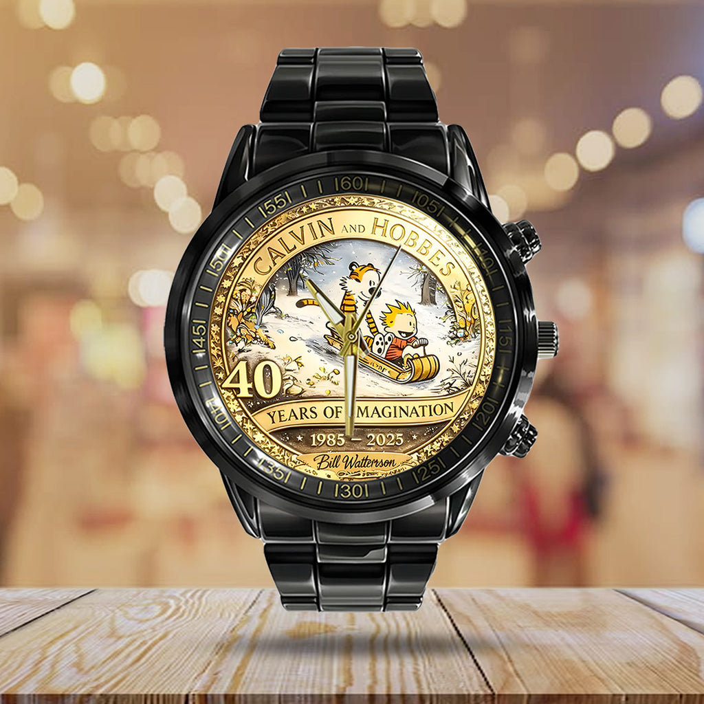Calvin & Hobbes 40th Anniversary Black Stainless Steel Watch – TANTN20178