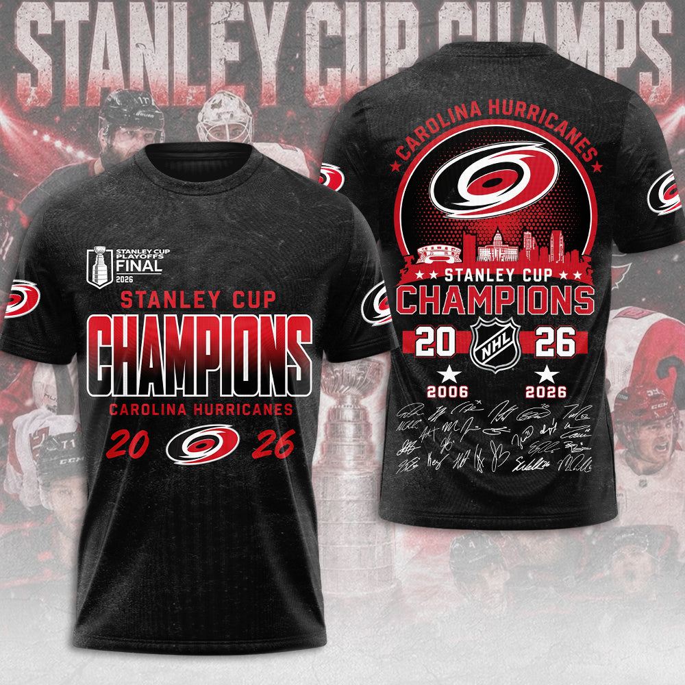 Carolina Hurricanes 2026 Stanley Cup Champions 3D Apparel – TMTHU6967