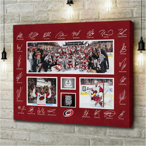 Carolina Hurricanes 2026 Stanley Cup Champions Rectangle Canvas With Inner Frame – HOATT18789