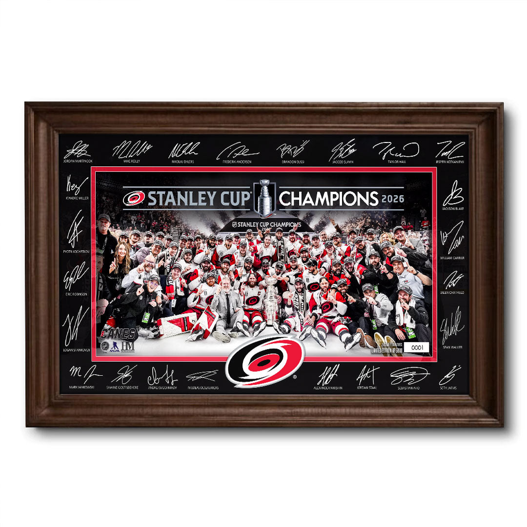 Carolina Hurricanes 2026 Stanley Cup Champions Rectangle Canvas With Inner Frame – TMTHU6826