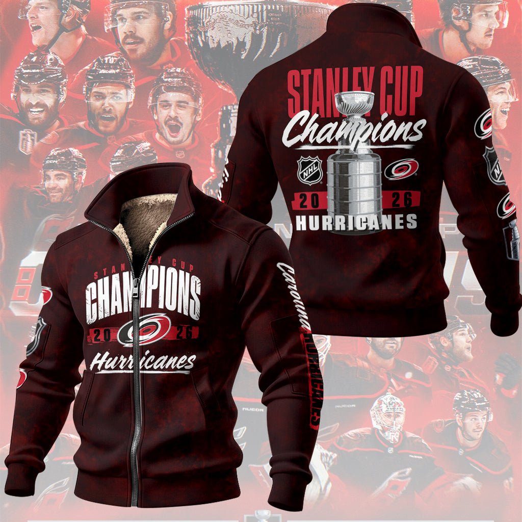 Carolina Hurricanes 2026 Stanley Cup Champions Thick Knit Fleece Jacket – TMTHU6828