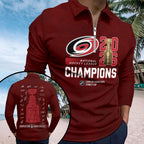 Carolina Hurricanes 2026 Stanley Cup Champions Zip Polo Shirt – TMTHU7052