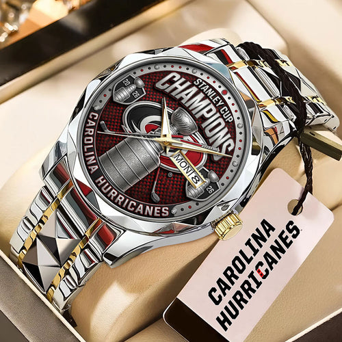 Carolina Hurricanes Stanley Cup Champions 2026 Alloy Luxury Quartz Watch – TMTHU6806