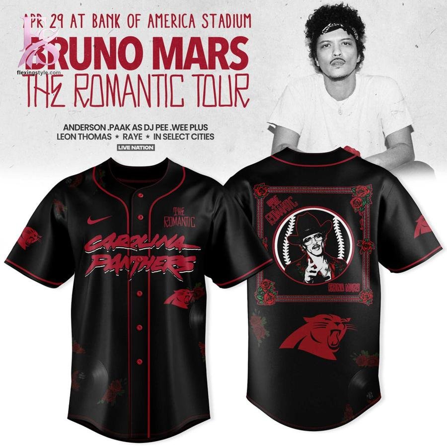 Carolina Panthers x Bruno Mars The Romantic Tour 2026 Jersey