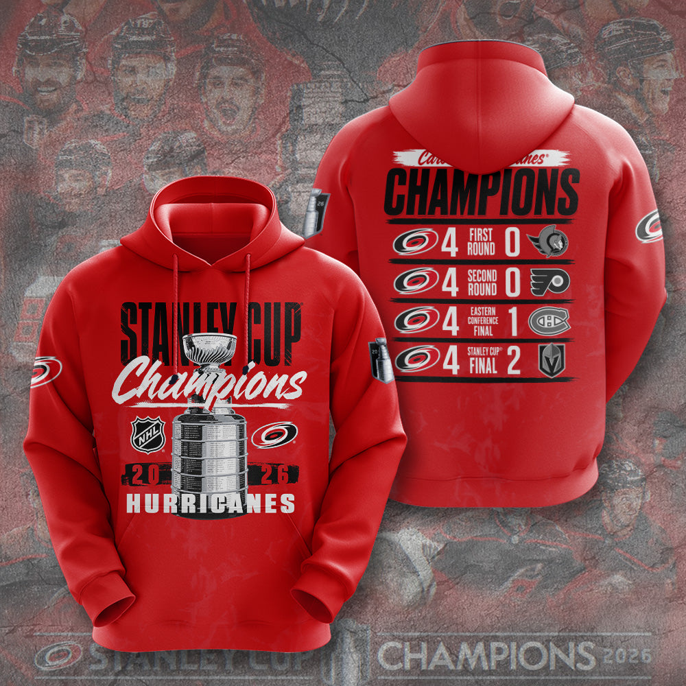 Carolina Hurricanes 2026 Stanley Cup Champions 3D Apparel – GNE7199
