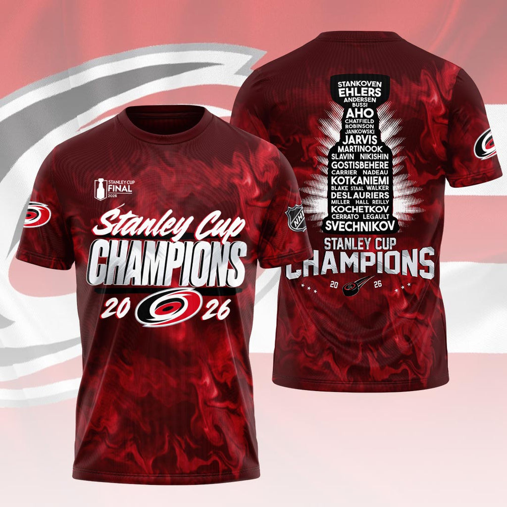 Carolina Hurricanes 2026 Stanley Cup Champions 3D Apparel – HOATT18925