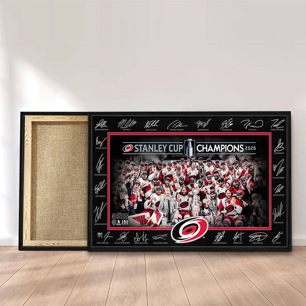 Carolina Hurricanes Stanley Cup Champions 2026 Rectangle Canvas With Inner Frame – TANTN23728