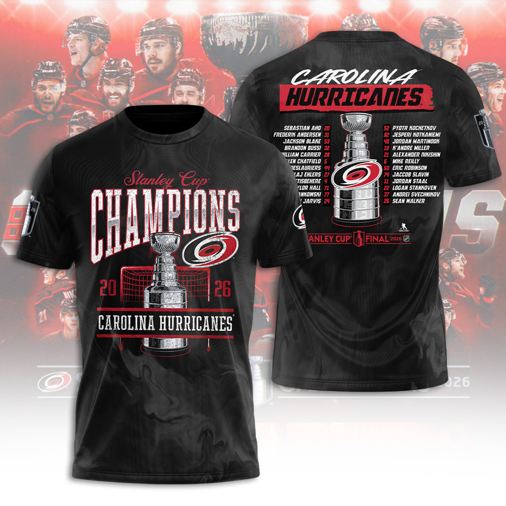 Carolina Hurricanes Stanley Cup Champions 2026 3D Apparel – TANTN23661