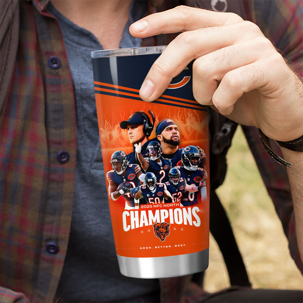 Chicago Bears 2025 NFC North Champions Tumbler Cup – HOATT15408