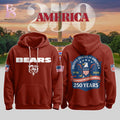 Chicago Bears America 250 Semiquincentennial Red Hoodie