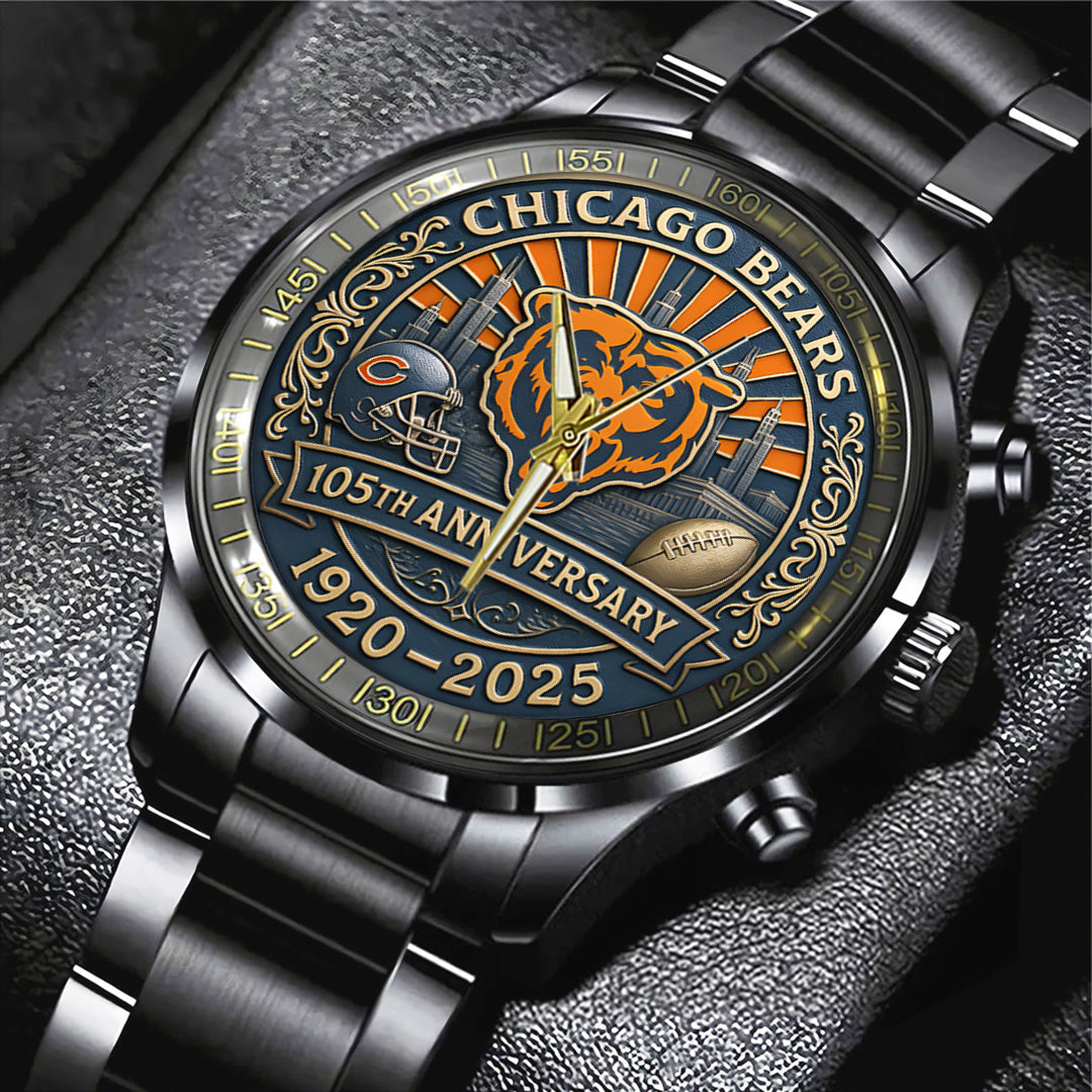 Chicago Bears Black Stainless Steel Watch – TANTN16809