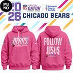 Chicago Bears Crucial Catch 2026 Follow Jesus Pink Hoodie T-Shirt
