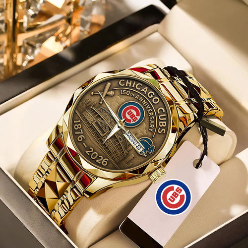 Chicago Cubs 150th Anniversary 2025 Alloy Luxury Quartz Watch – TANTN16491