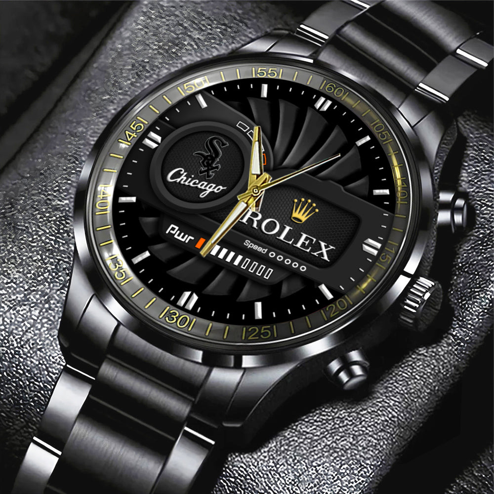 Chicago White Sox Black Stainless Steel Watch – MAITM13428