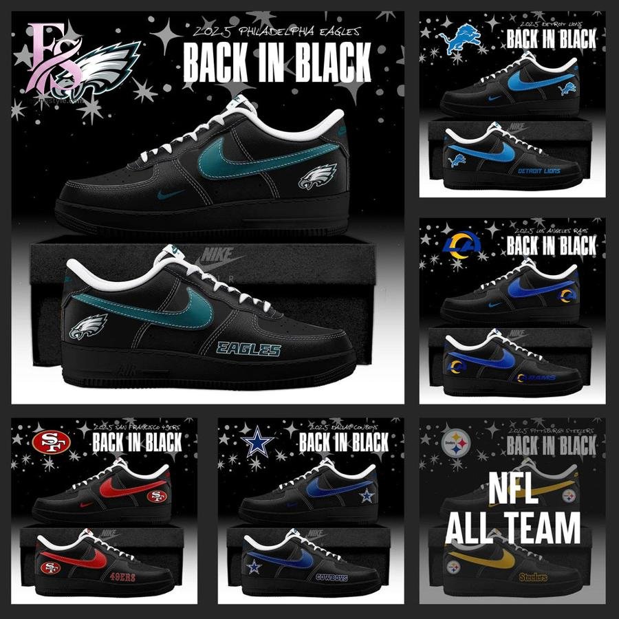 Choose Your Team NFL Back In Black 2025 Air Force Shoes