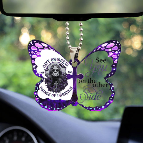 Ozzy Osbourne Custom Shape Clear 1-sided Acrylic Car Ornament – TMTHU498