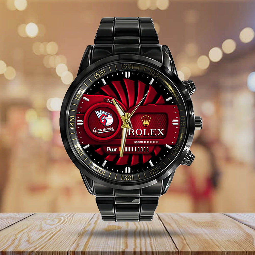 Cleveland Guardians Black Stainless Steel Watch – MAITM13430
