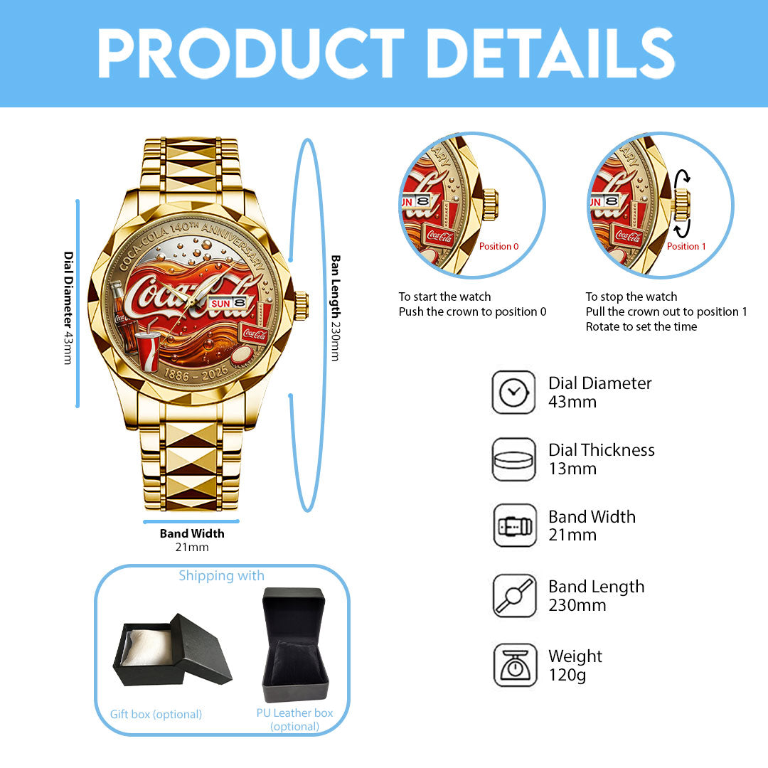 Coca-Cola 140th Anniversary Alloy Luxury Quartz Watch – TANTN21487