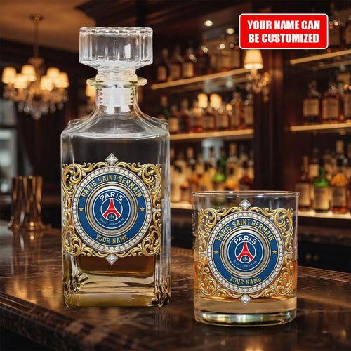 Personalized Paris Saint-Germain Whiskey Decanter and Glass – GNE6771
