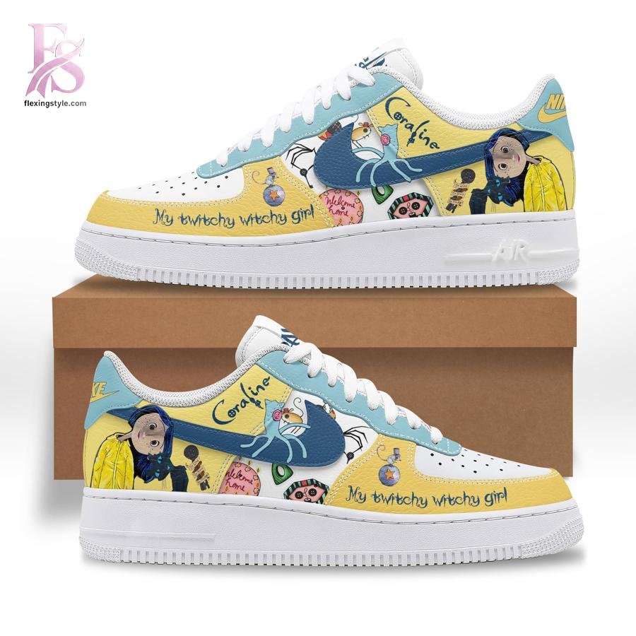Coraline my twitchy witchy girl Air Force Shoes
